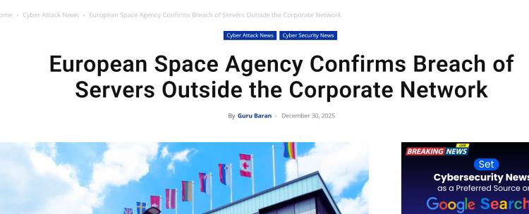 欧洲航天局遭黑客入侵 超200GB数据被窃引关注-博彩论坛-白菜社区论坛